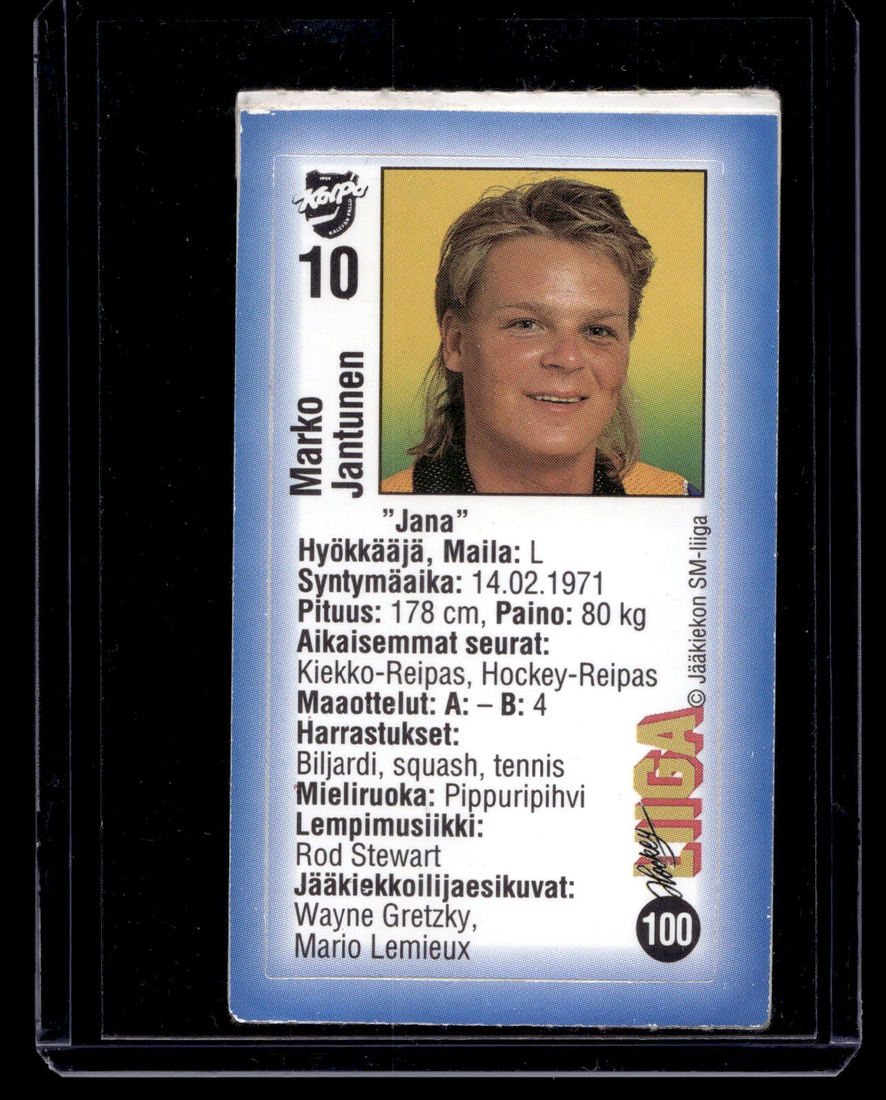 1992-93 JyväsHyvä HockeyLiiga - Marko Jantunen #100