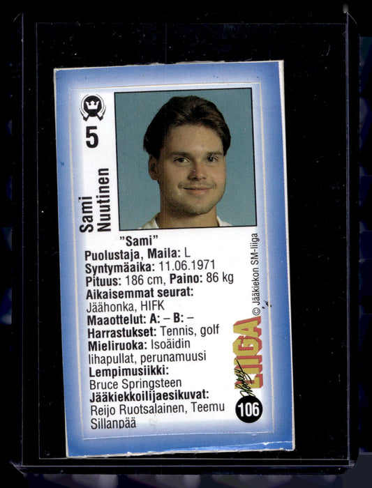 1992-93 JyväsHyvä HockeyLiiga - Sami Nuutinen #106
