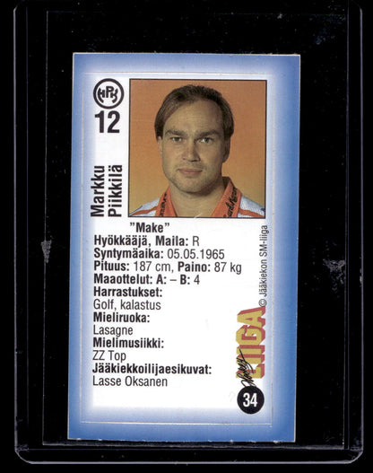 1992-93 JyväsHyvä HockeyLiiga - Markku Piikkilä #34