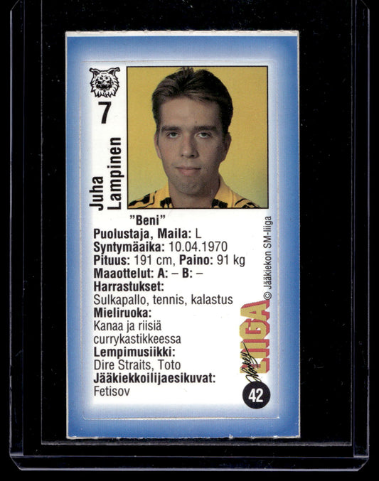 1992-93 JyväsHyvä HockeyLiiga - Juha Lampinen #42