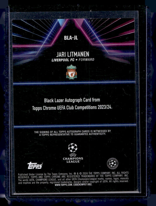 2023-24 Topps Chrome Black Lazer Autographs - Magenta Refractor - Jari Litmanen #BLA-JL /199