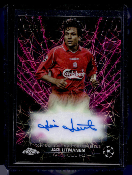 2023-24 Topps Chrome Black Lazer Autographs - Magenta Refractor - Jari Litmanen #BLA-JL /199