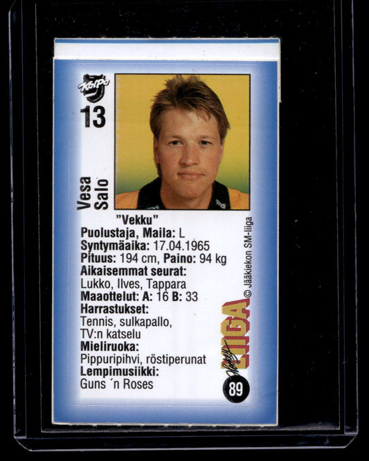 1992-93 JyväsHyvä HockeyLiiga - Vesa Salo #89