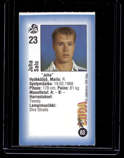 1992-93 JyväsHyvä HockeyLiiga - Juha Salo #63