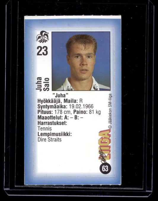 1992-93 JyväsHyvä HockeyLiiga - Juha Salo #63