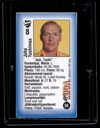 1992-93 JyväsHyvä HockeyLiiga - Juha Tuohimaa #94
