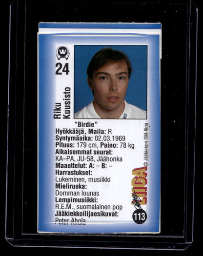 1992-93 JyväsHyvä HockeyLiiga - Riku Kuusisto #113