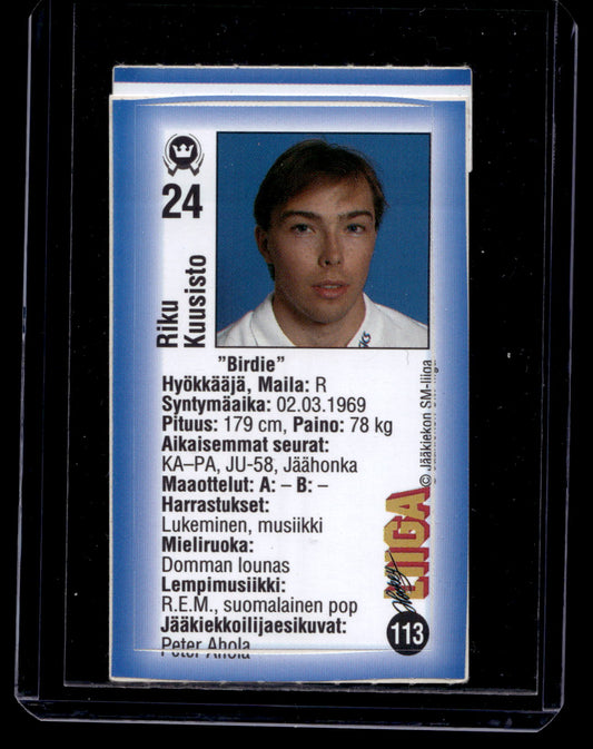 1992-93 JyväsHyvä HockeyLiiga - Riku Kuusisto #113