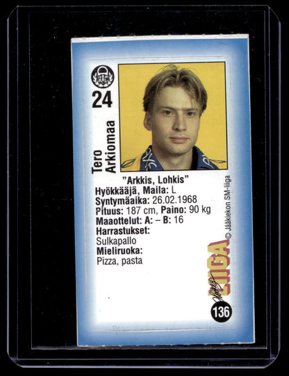 1992-93 JyväsHyvä HockeyLiiga - Tero Arkiomaa #136