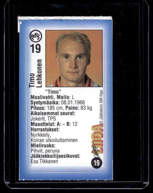 1992-93 JyväsHyvä HockeyLiiga - Timo Lehkonen #19