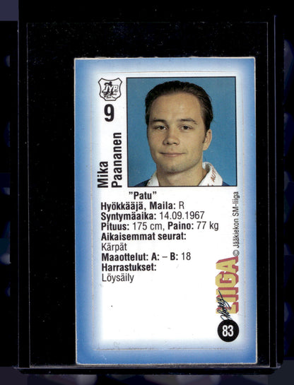 1992-93 JyväsHyvä HockeyLiiga - Mika Paananen #83