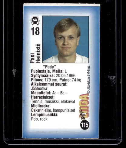 1992-93 JyväsHyvä HockeyLiiga - Pasi Heinistö #115