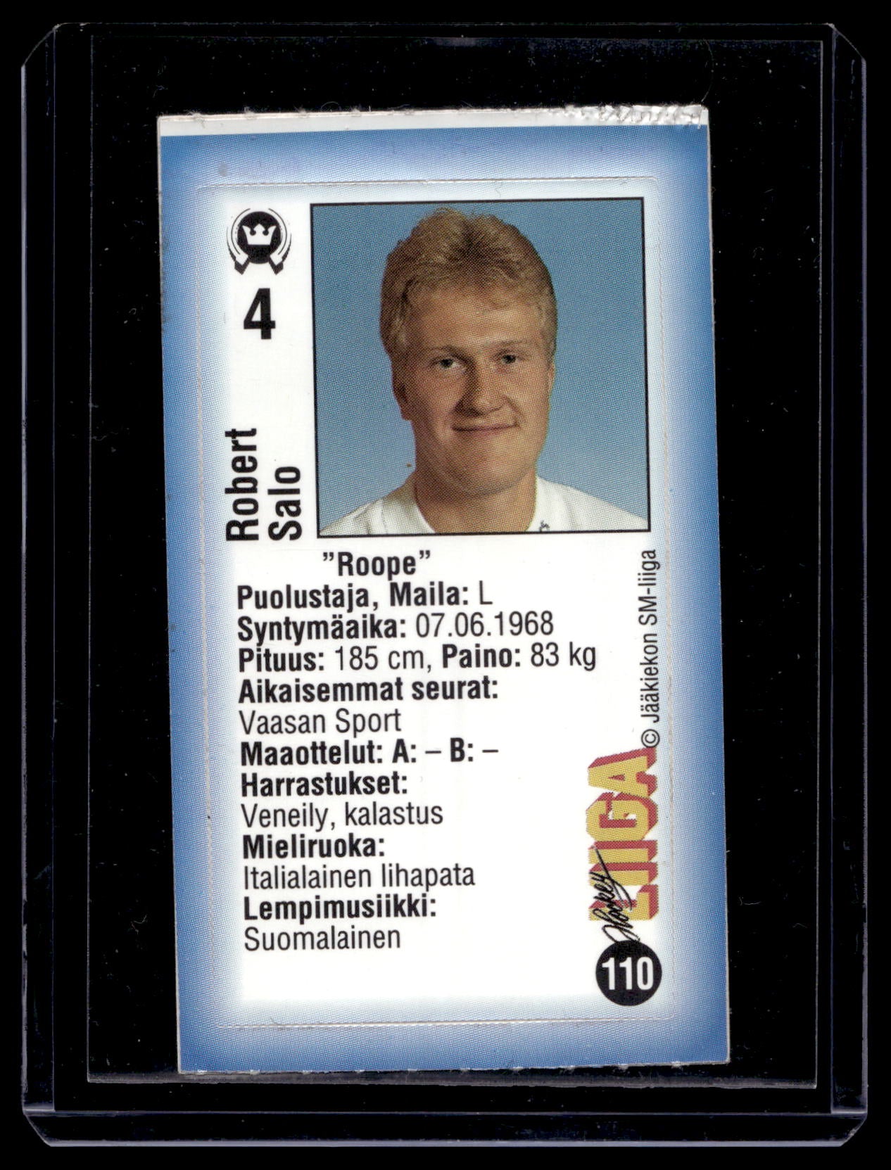 1992-93 JyväsHyvä HockeyLiiga - Robert Salo #110
