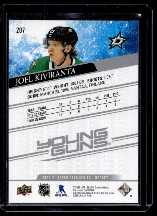 2020-21 Upper Deck Young Guns - Joel Kiviranta #207 RC