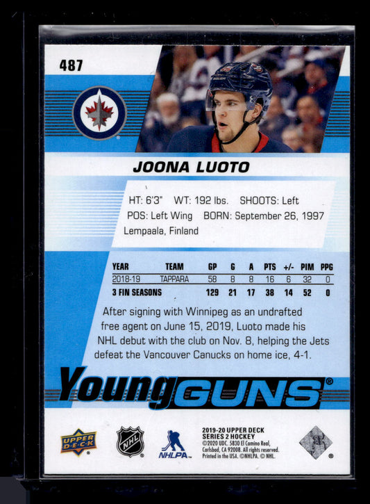 2019-20 Upper Deck Young Guns - Joona Luoto #487 RC