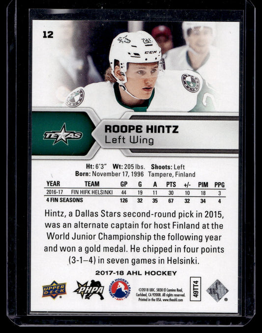 2017-18 Upper Deck AHL - Rainbow Foil - Roope Hintz #12