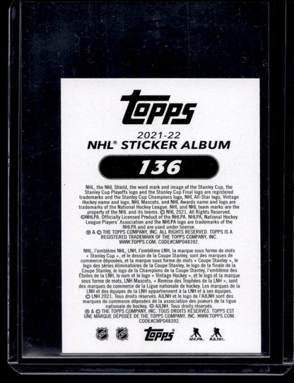 2021-22 Topps NHL Sticker Collection - Sebastian Aho #136