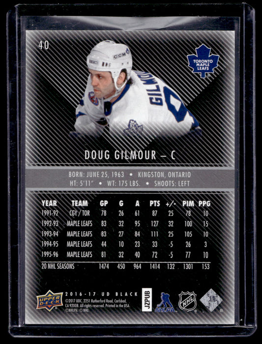 2016-17 UD Black - Doug Gilmour #40 /299