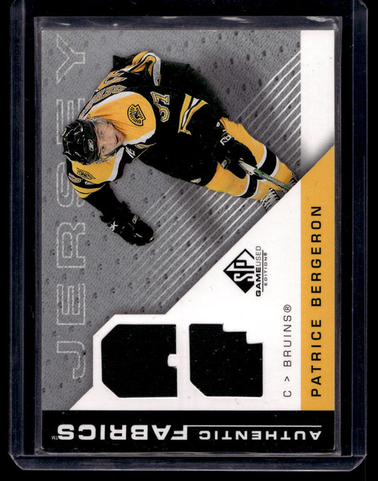 2007-08 Upper Deck SP Game Used Edition - Authentic Fabrics - Patrice Bergeron #AF-PB