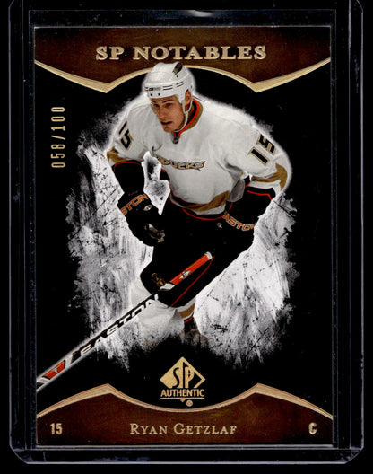 2007-08 Upper Deck SP Authentic - Limited - SP Notables - Ryan Getzlaf #160 /100