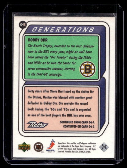1999-00 Upper Deck Retro - Generations - Bobby Orr #G4B