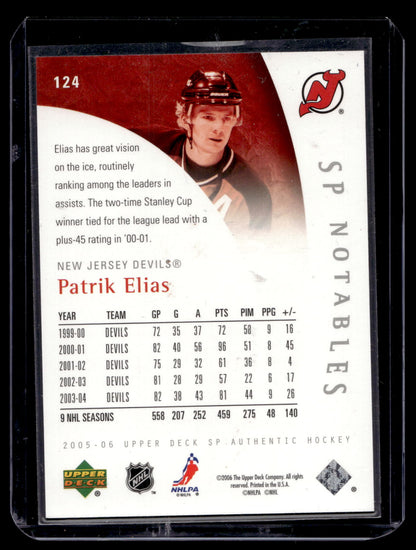 2005-06 Upper Deck SP Authentic - SP Notables - Patrik Elias #124 /999