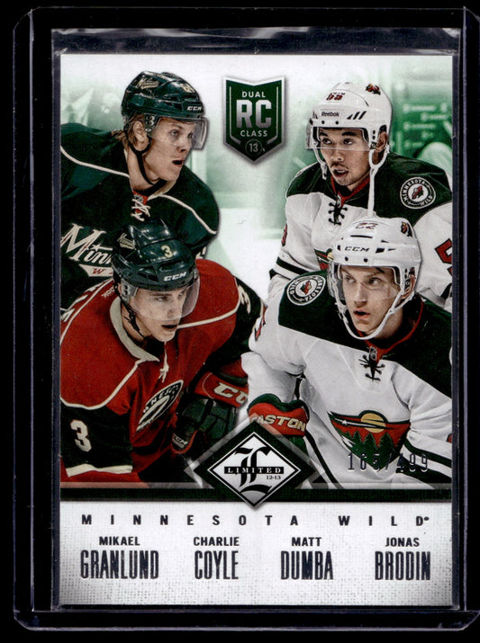 2012-13 Panini Limited - Rookie Redemptions Minnesota Wild - Mikael Granlund / Matt Dumba / Charlie Coyle / Jonas Brodin #R-MIN /499 PRC