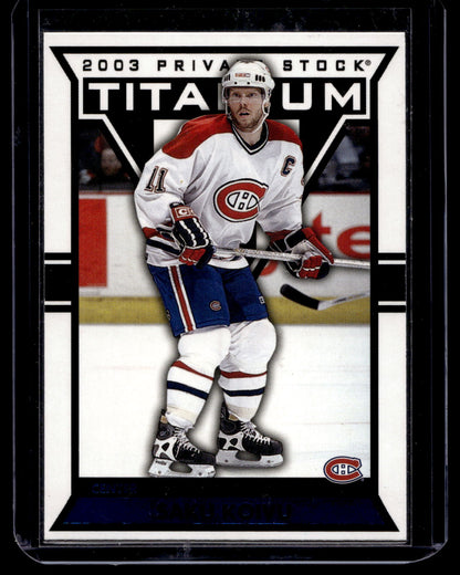 2002-03 Pacific Private Stock Titanium - Blue - Saku Koivu #55 /450