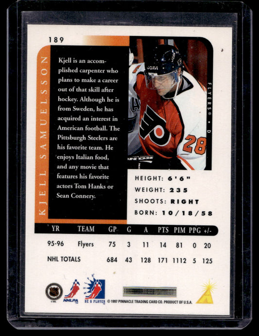1996-97 Pinnacle Be A Player - Autographs - Kjell Samuelsson #189