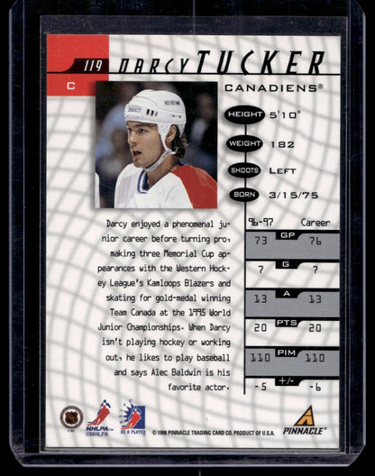 1997-98 Pinnacle Be A Player - Autographs - Darcy Tucker #119
