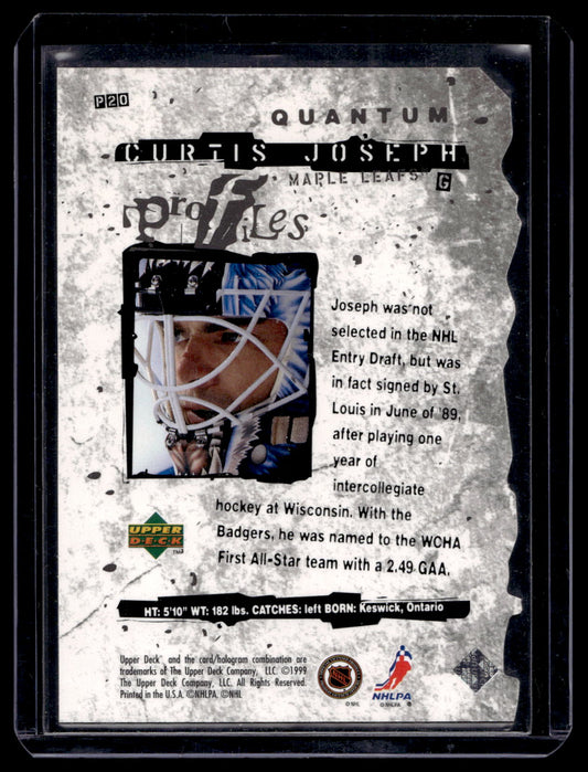 1998-99 Upper Deck - Profiles - Die-Cut Quantum - Curtis Joseph #P20 /1500