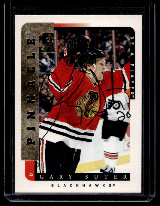 1996-97 Pinnacle Be A Player - Autographs - Gary Suter #180