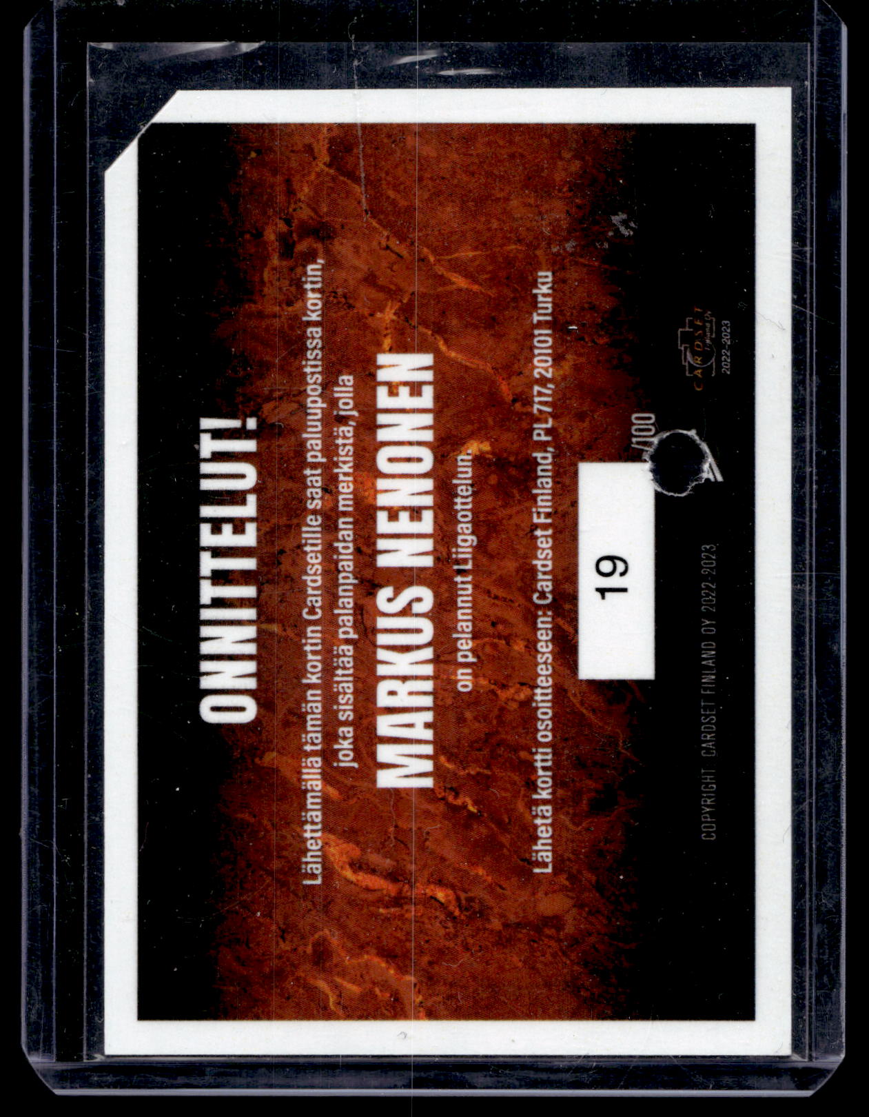 2022-23 Cardset - Patch - Markus Nenonen /100