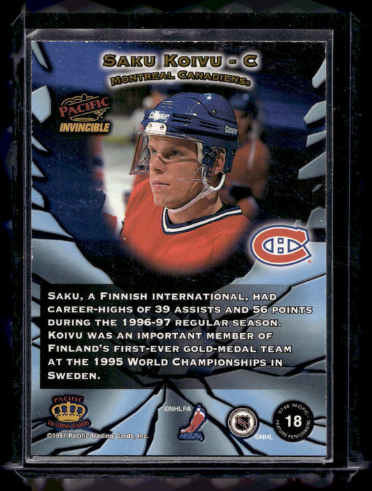 1997-98 Pacific Invincible - Featured Performers - Saku Koivu #18