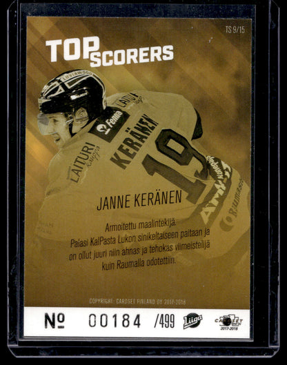 2017-18 Cardset - Top Scorers - Top Scorers Silver - Janne Keränen #TS9 /499