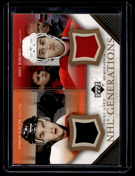 2005-06 Upper Deck - NHL Generations Duals Game-Used Memorabilia - Simon Gagne / Mike Ribeiro #D-GR