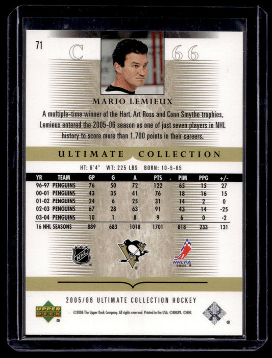 2005-06 Upper Deck Ultimate Collection - Mario Lemieux #71 /599