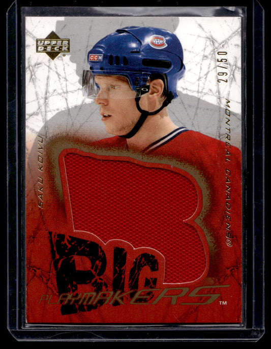 2003-04 Upper Deck - Big Playmakers Jerseys - Saku Koivu #BP-SK /50