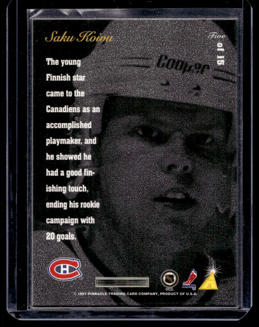 1996-97 Pinnacle Zenith - Assailants - Saku Koivu #5