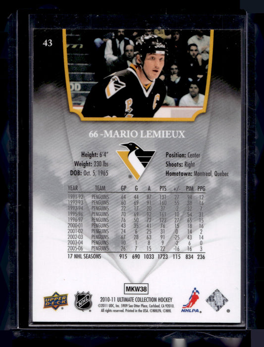 2010-11 Upper Deck Ultimate Collection - Mario Lemieux #43 /399