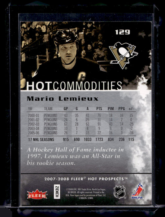 2007-08 Fleer Hot Prospects - Hot Commodities - Mario Lemieux #129 /999