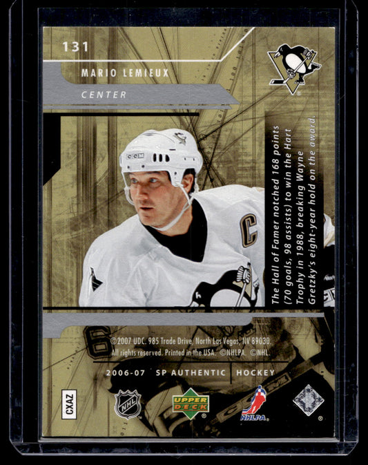 2006-07 Upper Deck SP Authentic - SP Notables - Mario Lemieux #131  /999
