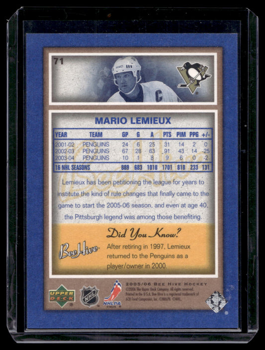 2005-06 Upper Deck Bee Hive - Blue - Mario Lemieux #71