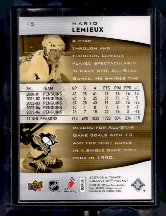 2007-08 Upper Deck Ultimate Collection - Mario Lemieux #15 /499
