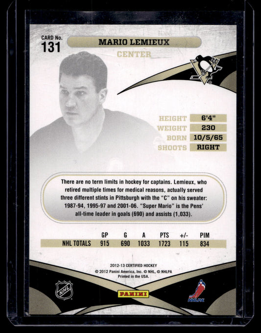 2012-13 Panini Certified - Immortals - Mario Lemieux #131 /999