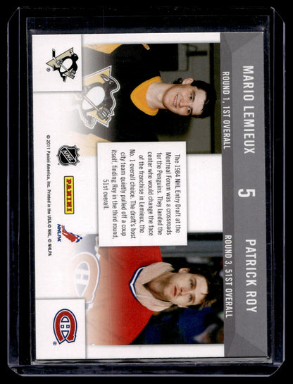 2010-11 Panini Playoff Contenders - Draft Tandems - Mario Lemieux / Patrick Roy #5