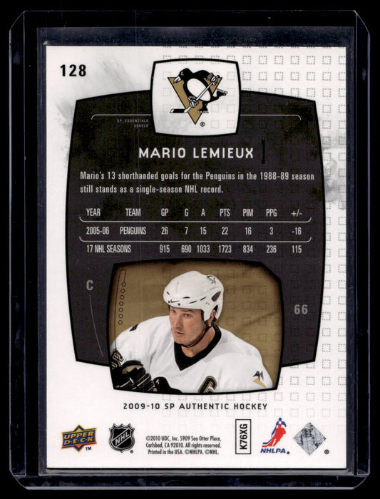 2009-10 Upper Deck SP Authentic - SP Essentials - Mario Lemieux #128 /1999