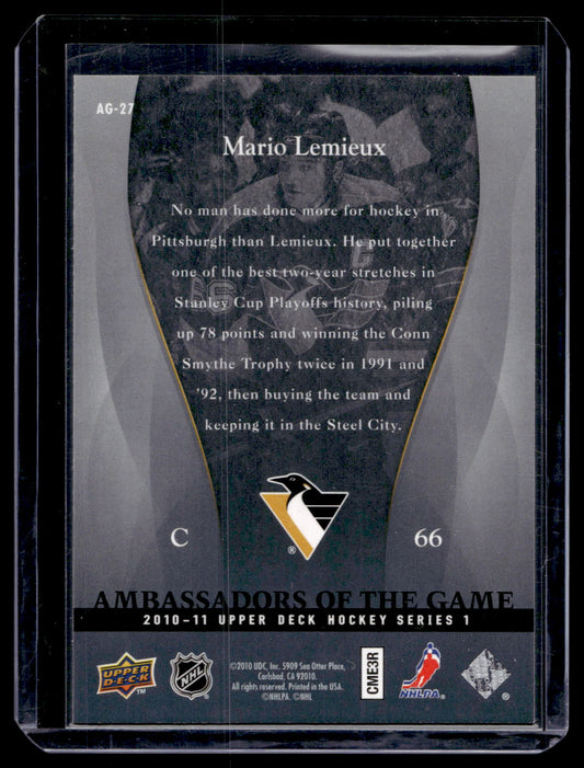 2010-11 Upper Deck - Ambassadors of the Game - Mario Lemieux #AG-27