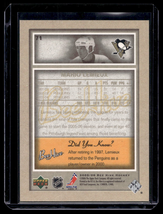 2005-06 Upper Deck Bee Hive - Beige - Mario Lemieux #71