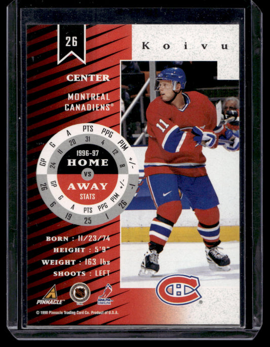 1997-98 Pinnacle Zenith - Z-Silver - Saku Koivu #26